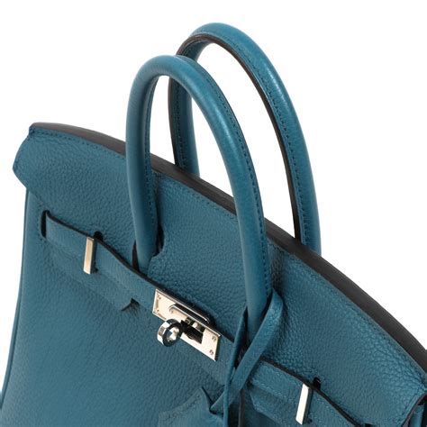 A COBALT TOGO LEATHER BIRKIN 25 WITH PALLADIUM 